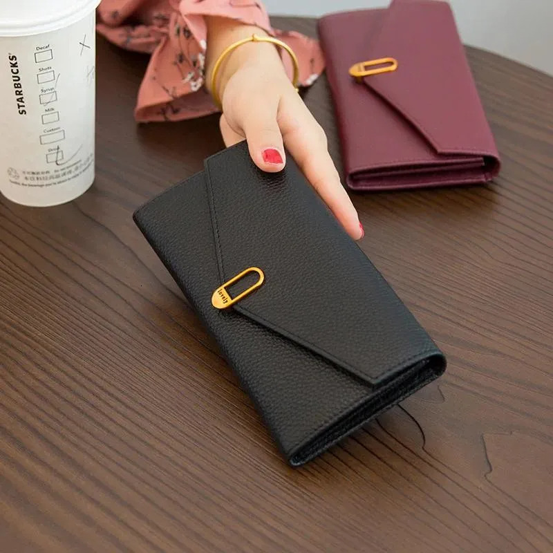 Elegant Long Ladies - Thin Wallet For Women In Genuine Leather With Versatile Change And Phone Case New Free Delivery Designer Bag