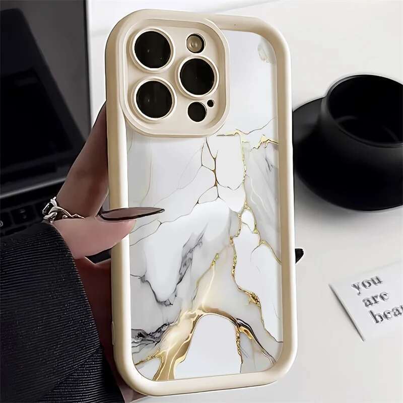 Marble For 16 Case iPhone 13 15 11 12 14 Pro Max XR XS 7 8 Plus SE Shockproof Soft TPU Silicone Phone Cover