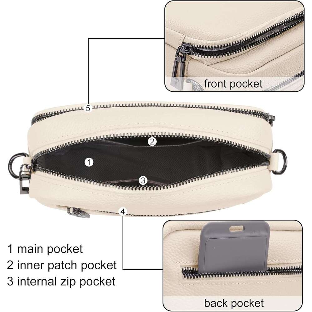 Crossbody Women Leather Handbags Shoulder Bags with Adjustable Wide Strap Camera Cross Body Bag for Ladies Girls Travel Shopping Work Daily Use