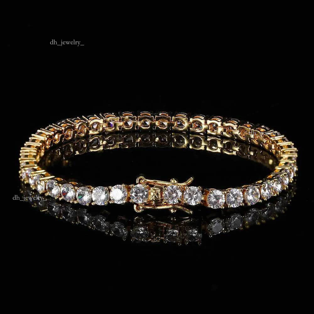 3MM necklace moissanite chain tennis bracelet designer women men gold plated dia choker hip hop fine womens mens jewelry personalize gift