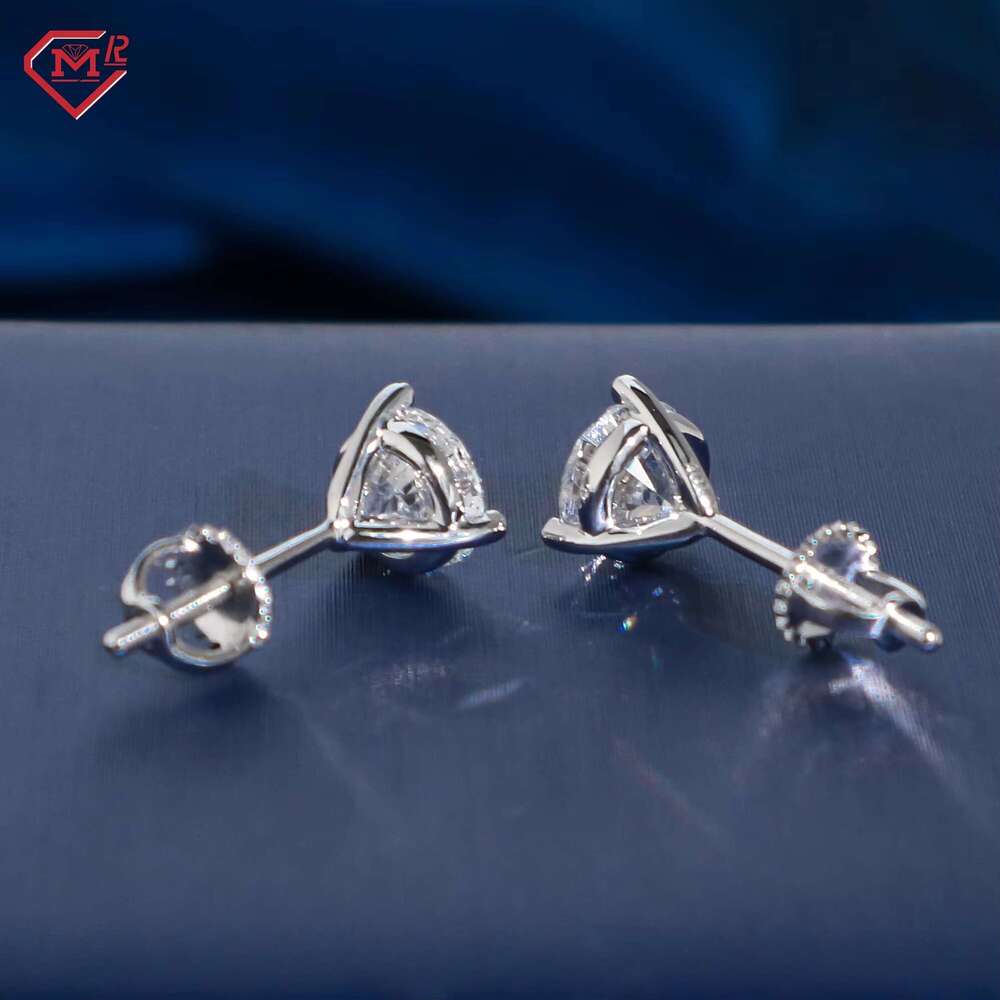 Gorgeous solid sier 3-fork screw back pyroxene earrings for men and women
