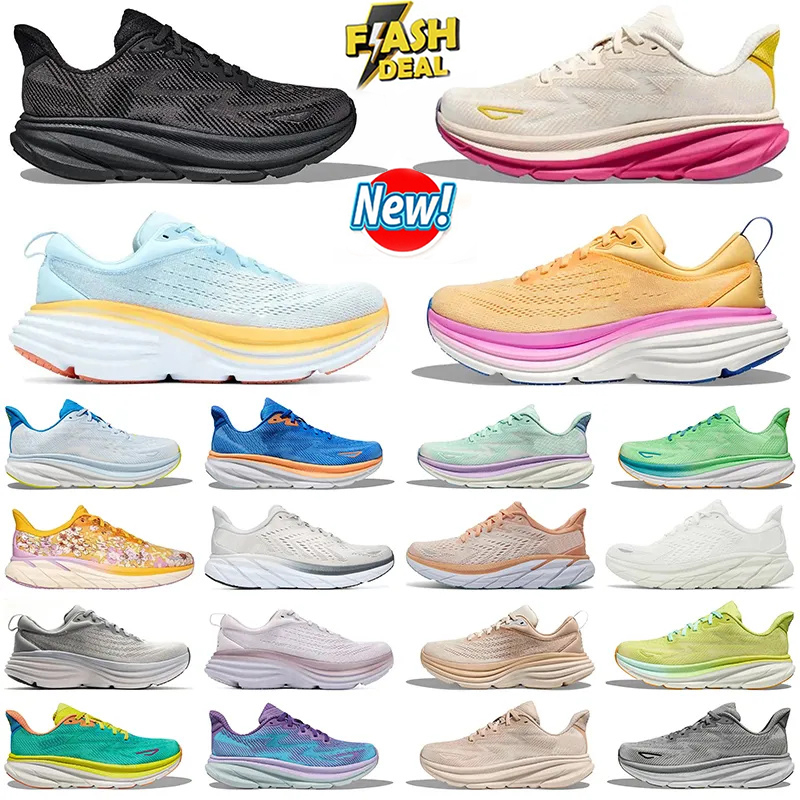 Bondi 8 Clifton 9 Kawana running sneak h designer shoes for women men triple black white pink blue grey purple mens womens outdoor sports size 36-45