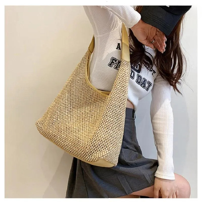 Womens - Summer Shoulder Straw Tote Bag For Casual & Beach Style New Free Delivery Designer Bag