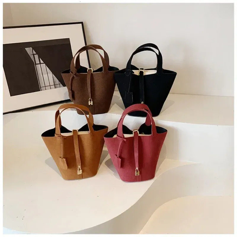 Drawstring Bucket Bag For Women - Frosted Casual Handbag With Red Wedding Design New Free Delivery Designer Bag