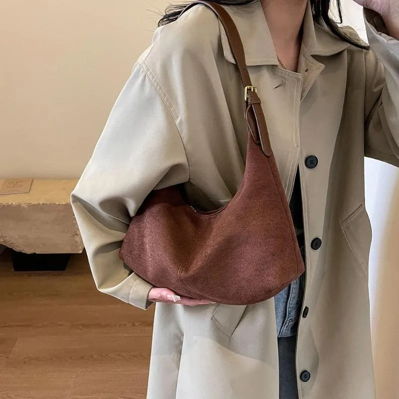 Vintage Hobo Crossbody Purse For Women - Suede Shoulder Bag & Clutch New Free Delivery Designer Bag