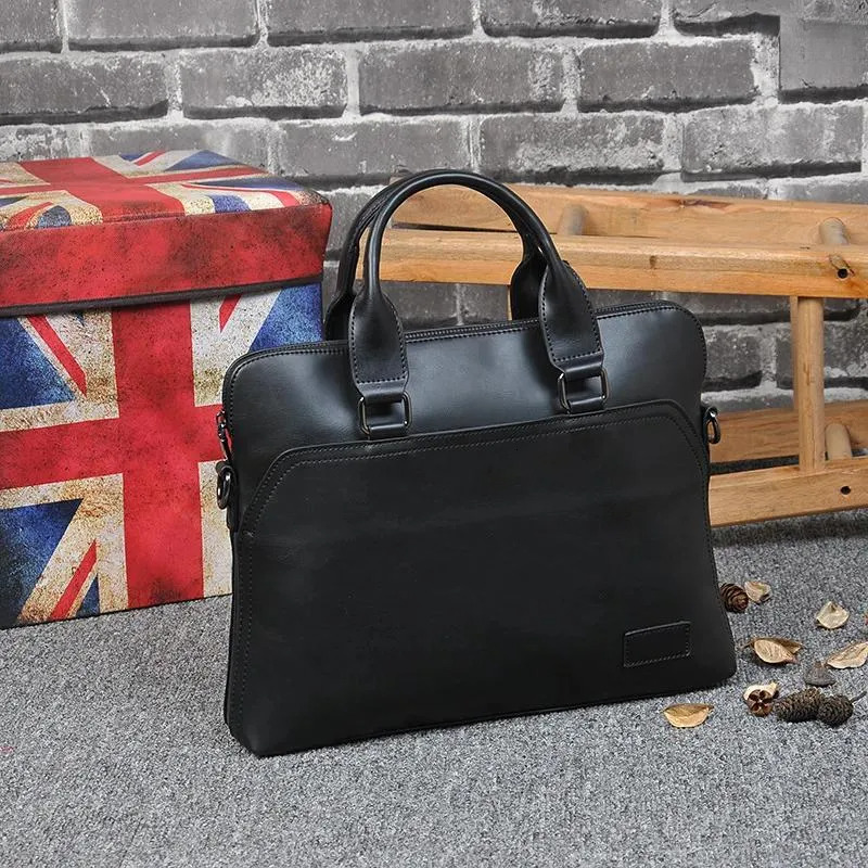 Briefcase For Men - Premium PU Leather Executive Laptop Office Bag, Vintage Handbag Tote Messenger Business Document Bag New Free Delivery Designer Ba