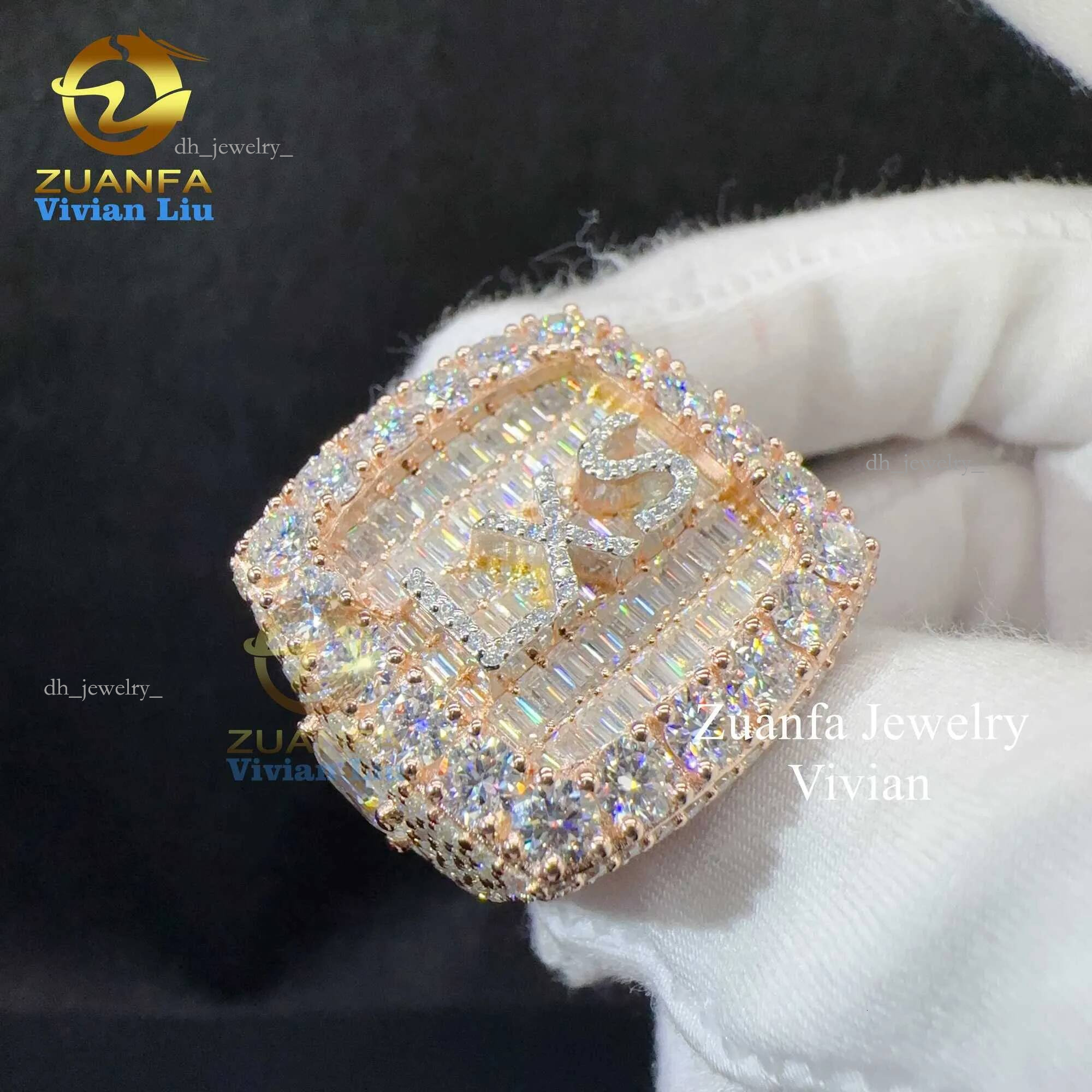 Pass Dia Tester Custom Vvs Moissanite Hip Hop Jewelry Sterling Sier Ring for Men Rings