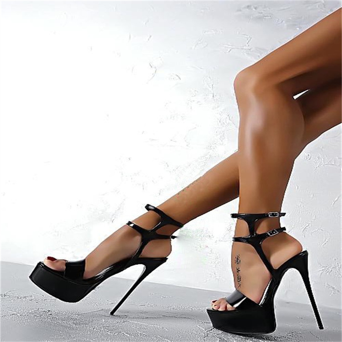 Free shipping New Arrival Platform High Gladiator Open Toe For Women Party Sexy Heels Sandals Black 35-42