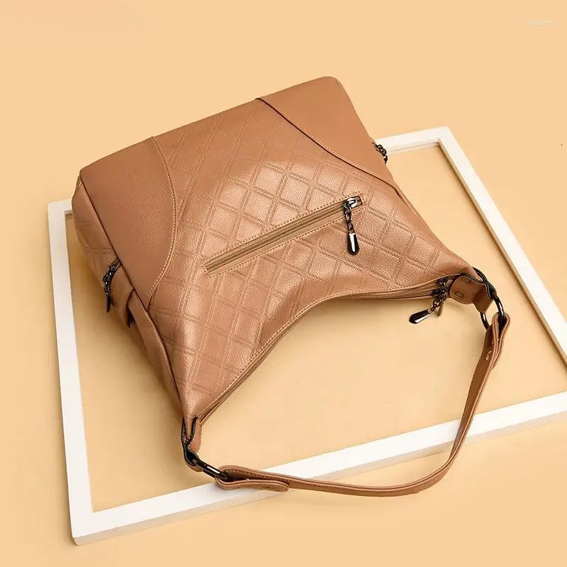 Free Shipping Evening Bags Soft Leather Handbags Women 2024 Designer Ladies Shoulder Hand Bag For Large Casual Tote Sac