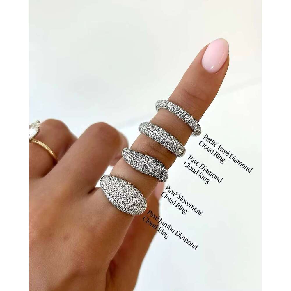 Hiphop men's and women's boutique jewelry ice out gold-plated pure silver GRA certificate VVS carbon silica ring