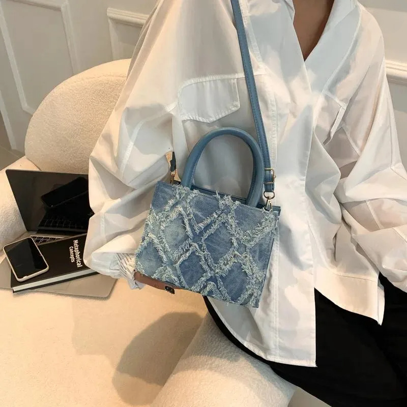 Fashion Shoulder Bag: Denim Crossbody Handbag For Women - High-capacity, Trendy Commuting Small Square Design New Free Delivery Designer Bag