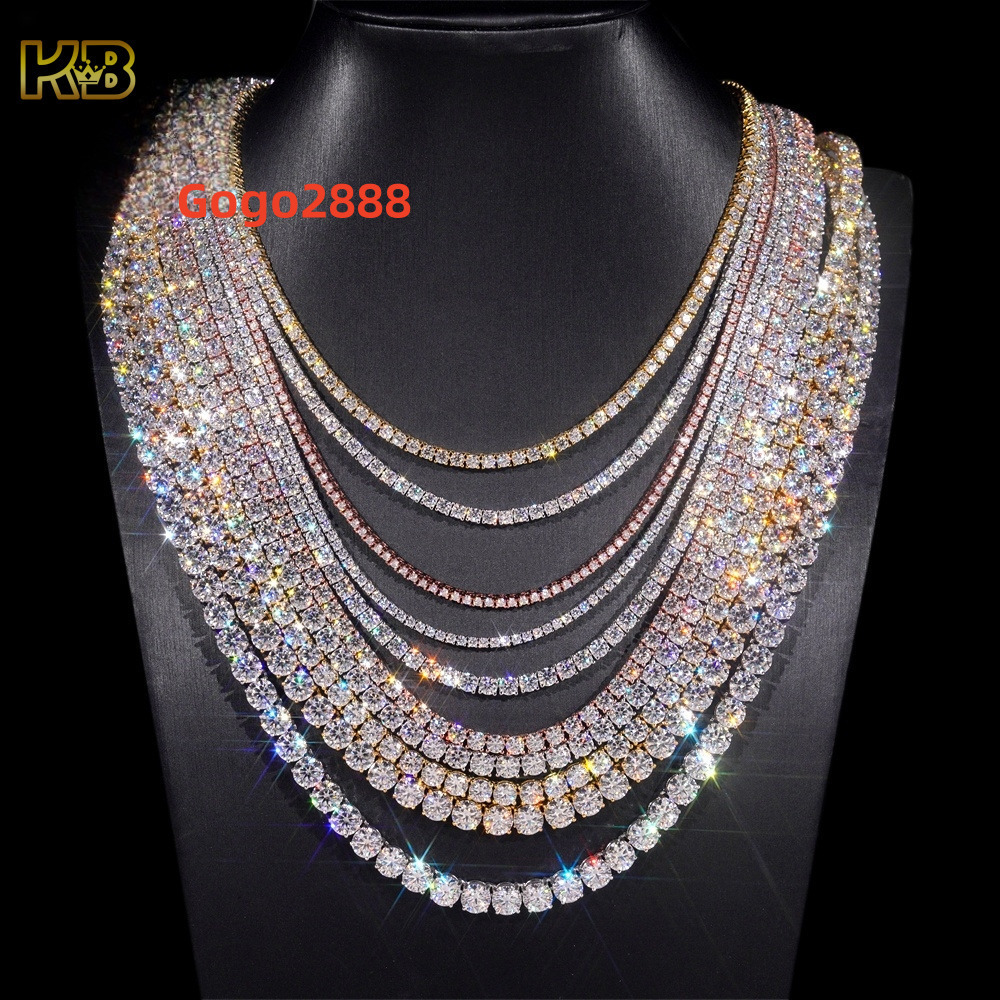 Iced Out Hip Hop 925 Silver VVS1 Diamond Custom Jewellery Necklace Bracelet Moissanite Tennis Chain for Man and Woman