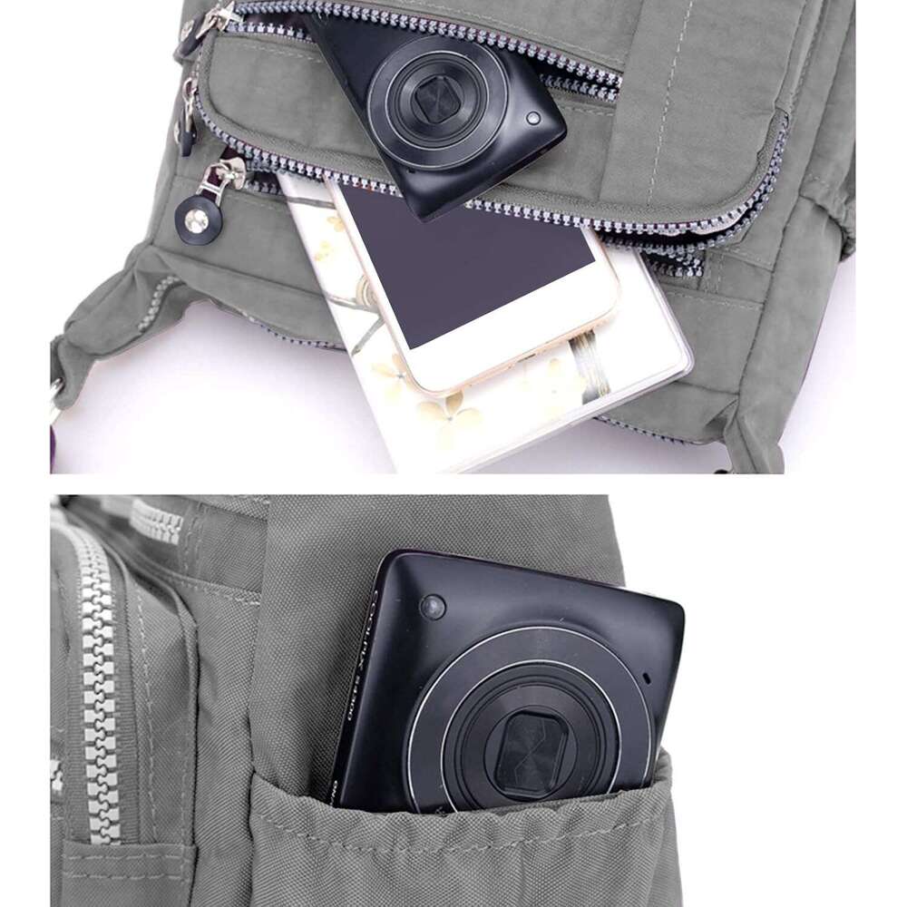 Womens Nylon Crossbody Waterproof Multi-Pocket Shoulder Tote Lightweight Travel Messenger Bag