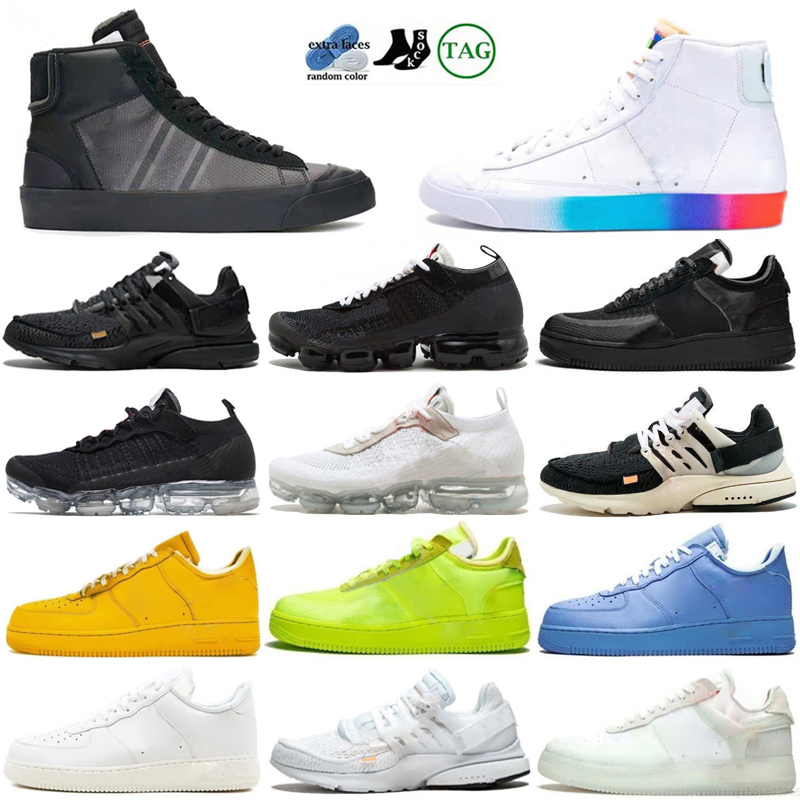 Top 1 Off prestos white running Shoes mac volt green black fly racer Chaussures designer Zapatos Triple Black Casual Sneakers 36-46