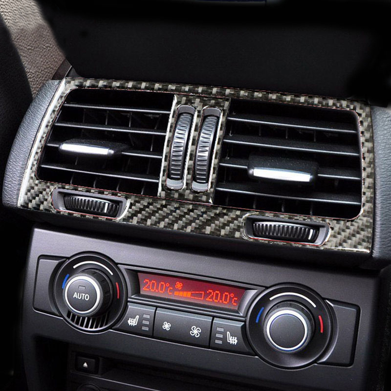 Carbon Fiber For BMW E70 E71 X5 X6 Interior Gearshift Air Conditioning AC CD Panel Reading Light Cover Trim Sticker Accessories Car Styling