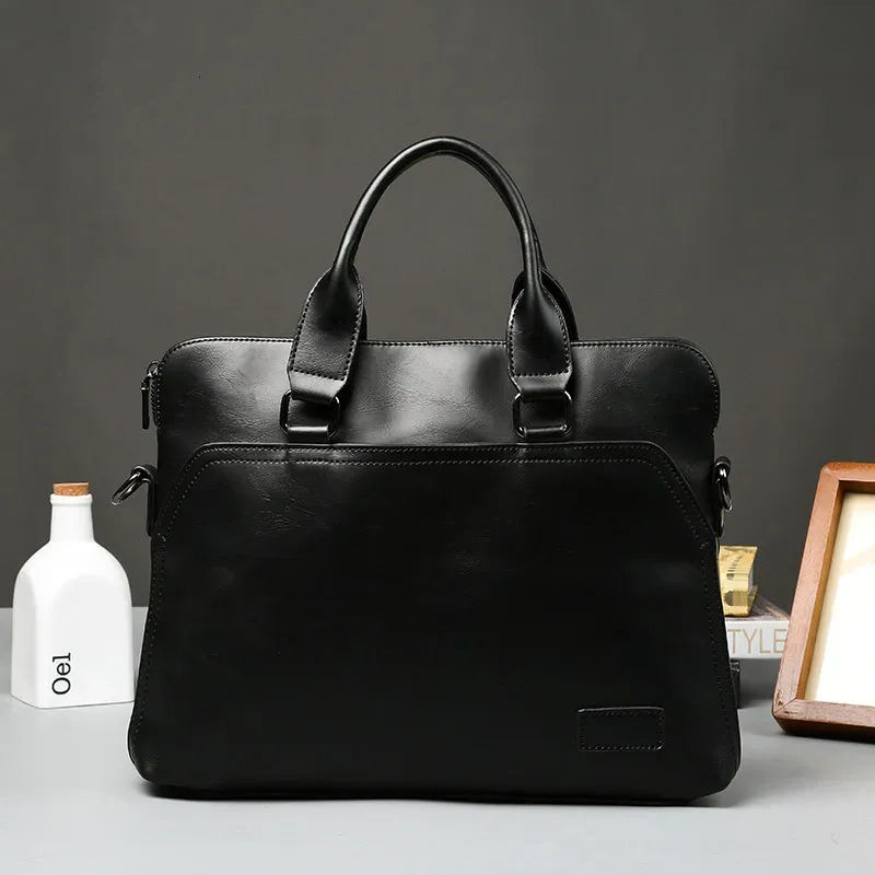 Briefcase For Men - Premium PU Leather Executive Laptop Office Bag, Vintage Handbag Tote Messenger Business Document Bag New Free Delivery Designer Ba