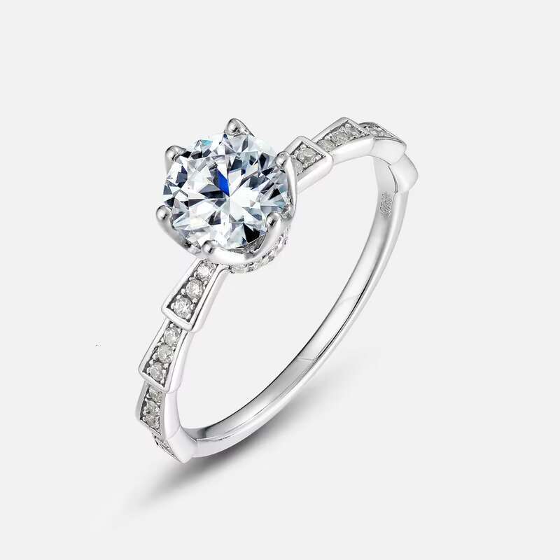 Casey Jewelry 1ct/2ct Classic Six Claw Wedding Engagement Silver Sandstone Ring