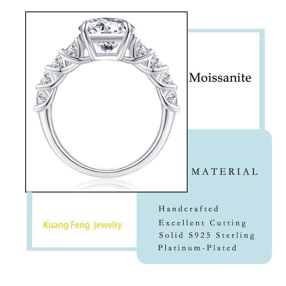 3.8ctw diatomaceous earth ring, pure silver jewelry, electroplated twisted handle type, budget friendly choice for women