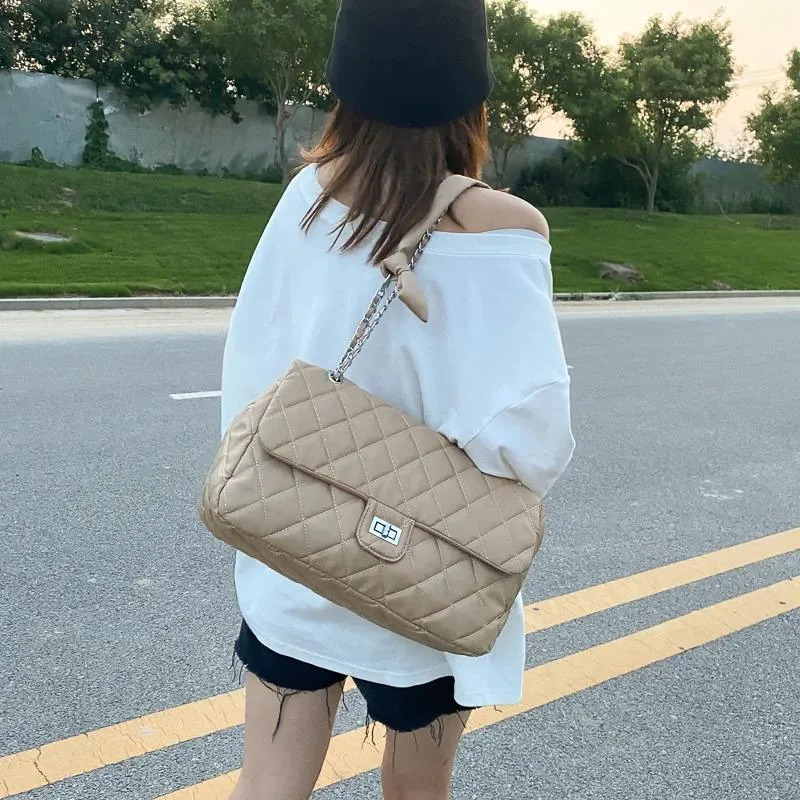 free shipping Evening Bags Top Brand Tote For Women Fashion Rhombus Shoulder Bag High Quality Chain Purses Crossbody Large Handbag Satchel