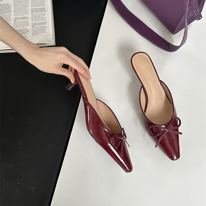 free shipping designer Dress shoes for woman outdoor Bowtie high heels single sandals fashionable