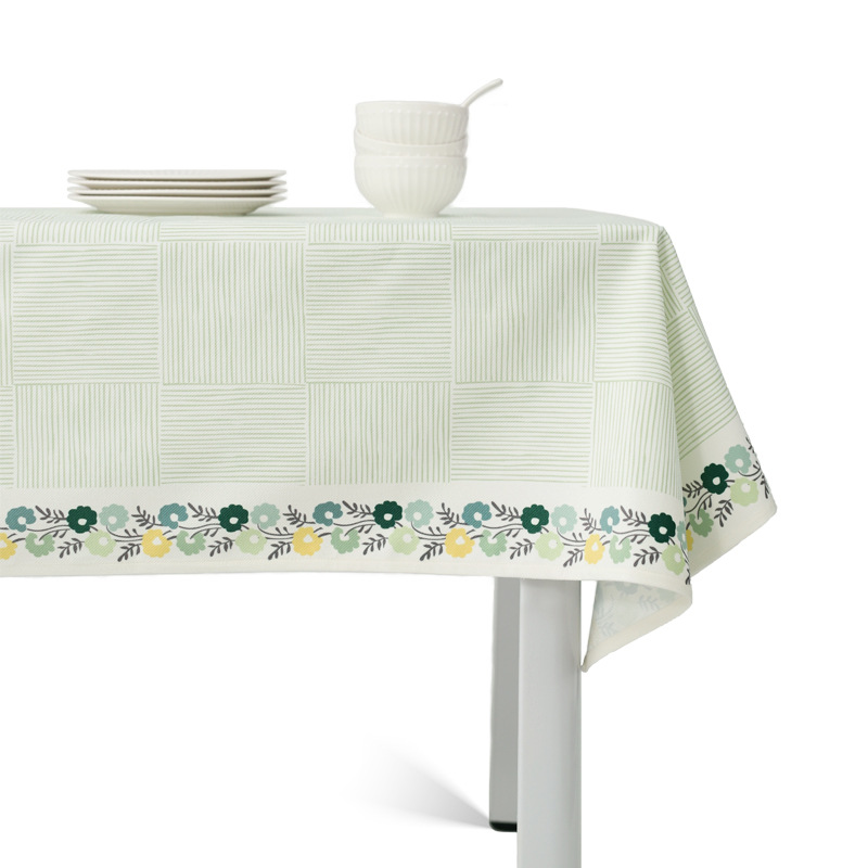 T0456 cream green table cloth light luxury high-end table cloth high-end rectangular table mat coffee table living room home