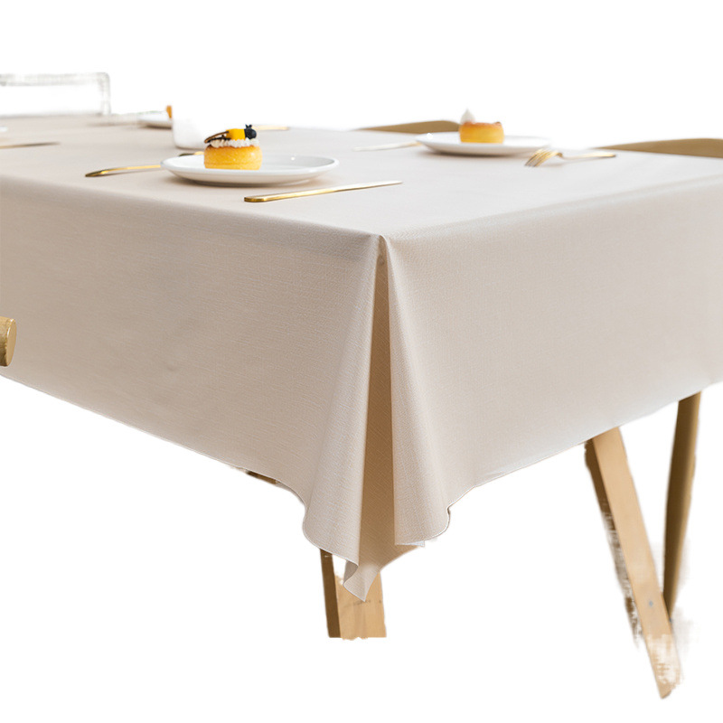 B28 solid color high-grade light luxury tablecloth waterproof, oil-proof, scalding-proof and wash-free ins style 2025 new dining table coffee table ma