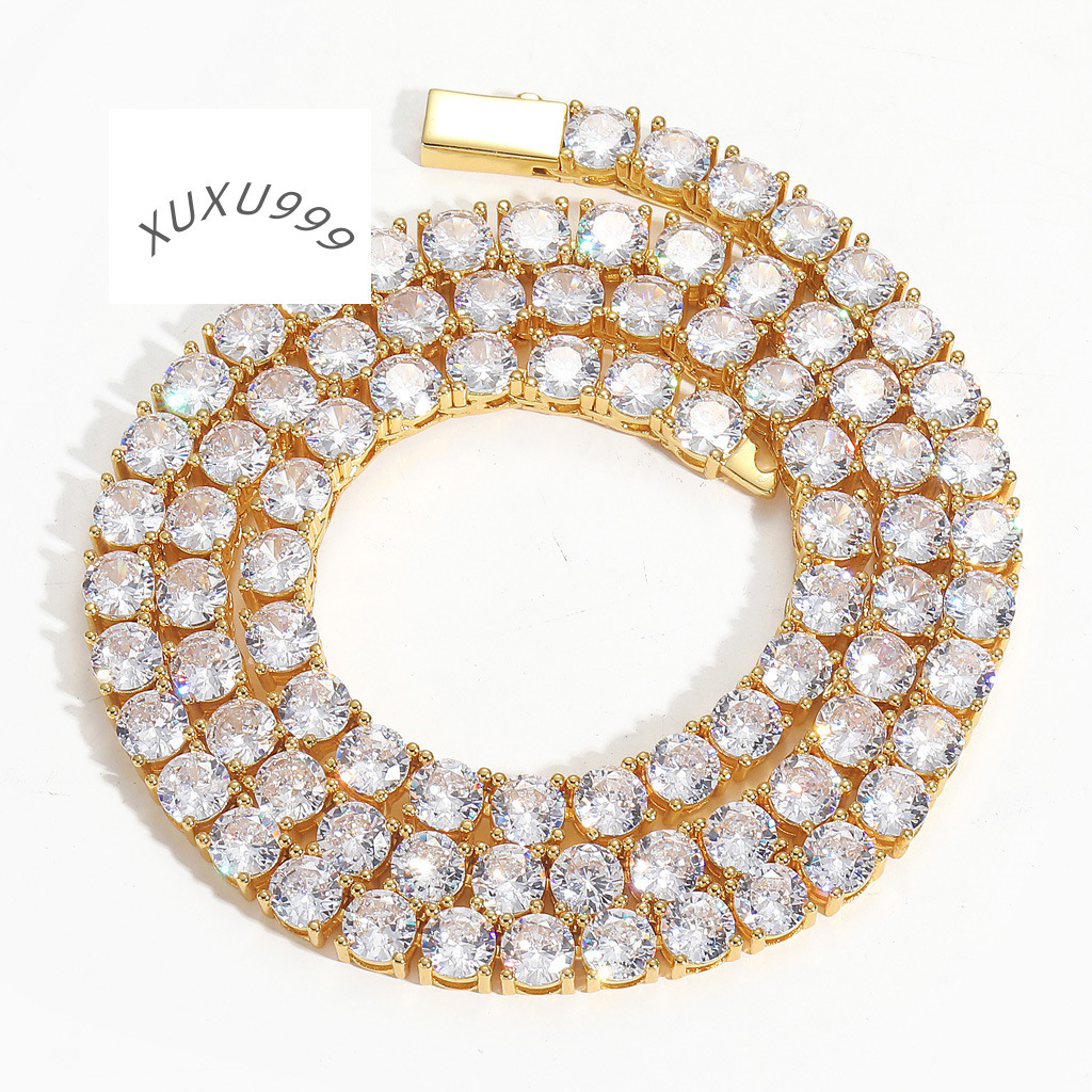 BES 3MM/4MM/5MM/6MM Fashion Hip Hop Iced Out Tennis Chain for Men Women Necklace Jewelry