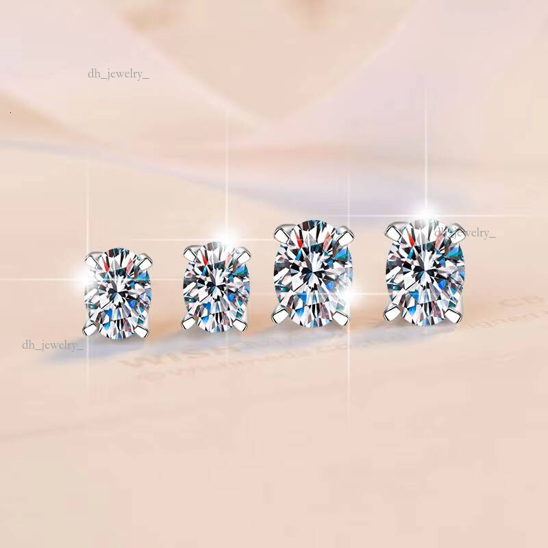 Fine Jewelry Women's Minimalist 0.5Ct/1Ct/2ct Oval Cut Dia S Sterling Sier VVs1 Moissanite Earrings