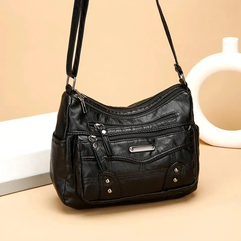 Designer Shoulder Handbags Large Capacity: Soft Leather Crossbody Bag, Women's Handbag In Classic Black, Ideal For Everyday Use New Free Delivery