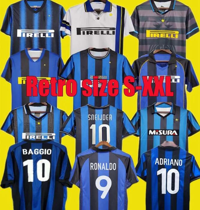 2009 MILITO SNEIJDER ZANETTI Retro Soccer jersey Eto'o Football 97 98 99 01 02 03 Djorkaeff Baggio ADRIANO 10 11 07 08 09 BATISTUTA Inters Zamorano uniforms