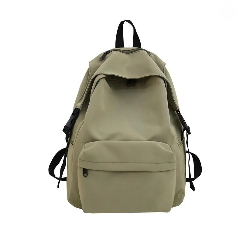 Japanese Student Style Backpack - Solid Color Nylon Schoolbag For High School & College New Free Delivery Designer Bag