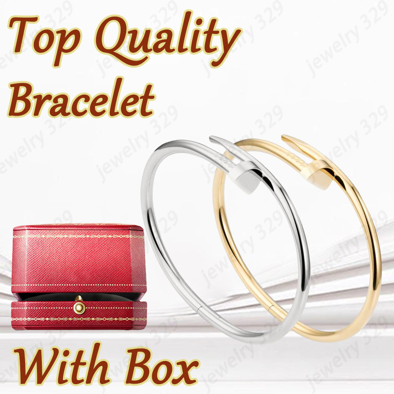 Top Luxury Designer Jewelry Bracelet For Women Without Diamond Classic Nail Bracelet Fashion Designer Exquisite Bracelets Valentine's Day Christmas Gift With Box