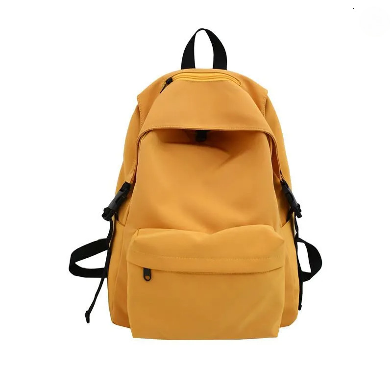 Japanese Student Style Backpack - Solid Color Nylon Schoolbag For High School & College New Free Delivery Designer Bag
