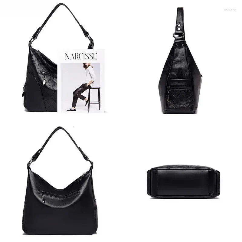 Free Shipping Evening Bags Soft Leather Handbags Women 2024 Designer Ladies Shoulder Hand Bag For Large Casual Tote Sac