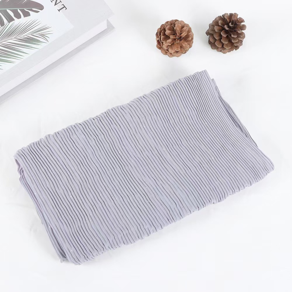 T679 new wrinkled composite silk scarf autumn and summer ladies gold sprinkled pleated headscarf