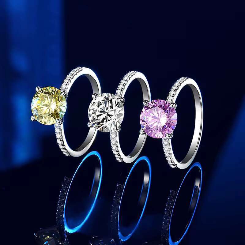 Dragon Engagement 2ct D Colorful Female Finger Promise Silver Silica Ring
