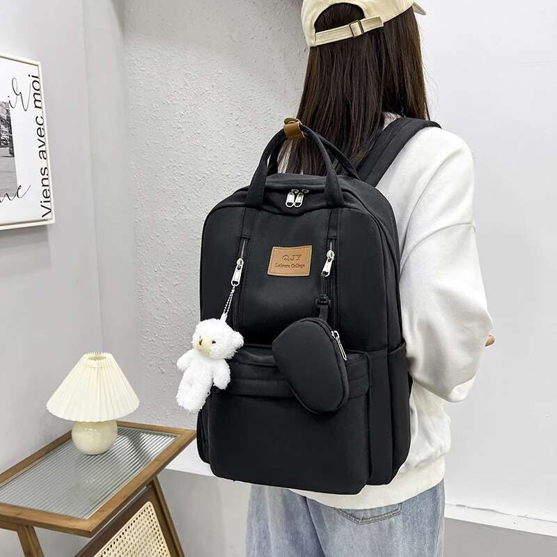 Teenagers School Large Capacity Students Book Bag Multi Pockets Sports Backpack Adjustable Strap Fashion Knapsack