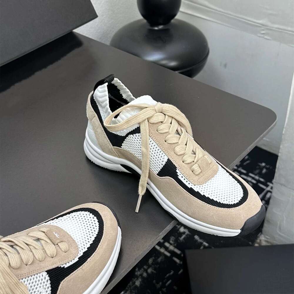 New Women Size35-42 Natural Cow Suede Sneakers Mesh Flat Platform Sports Leisure Flats Designer Shoes Zapatillas De Mujer