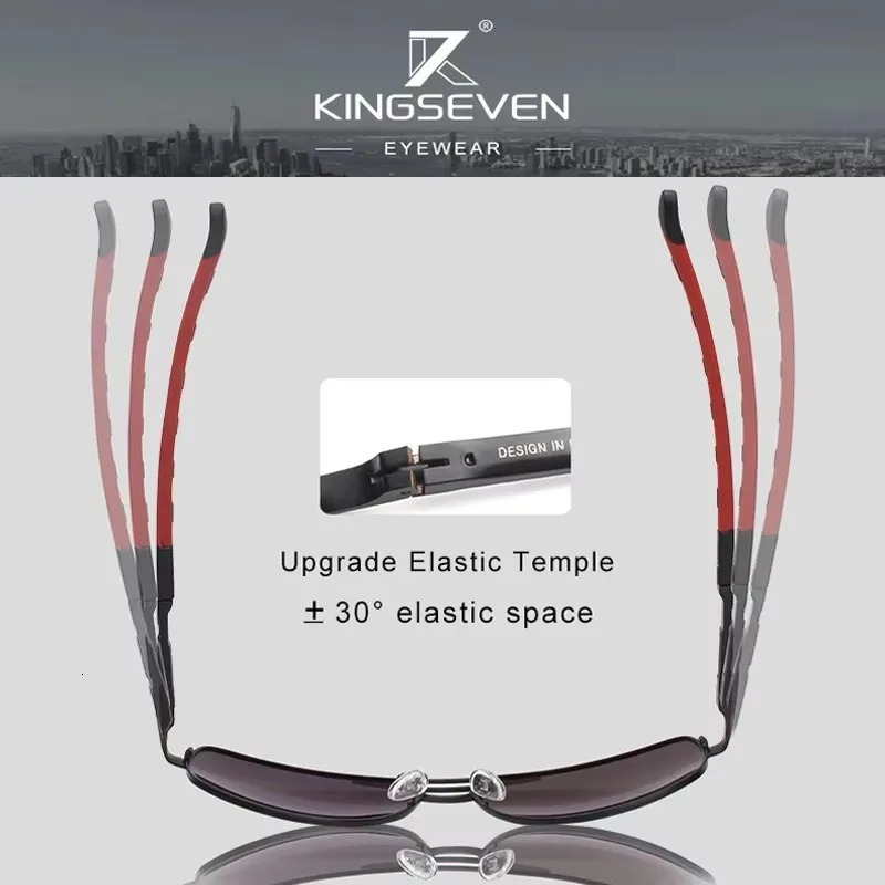 KINGSEVEN Classic Pilot Mens Sunglasses Polarized UV400 HD Lens y Retro Driving Glasses Women Large Frame Eyewear 250512
