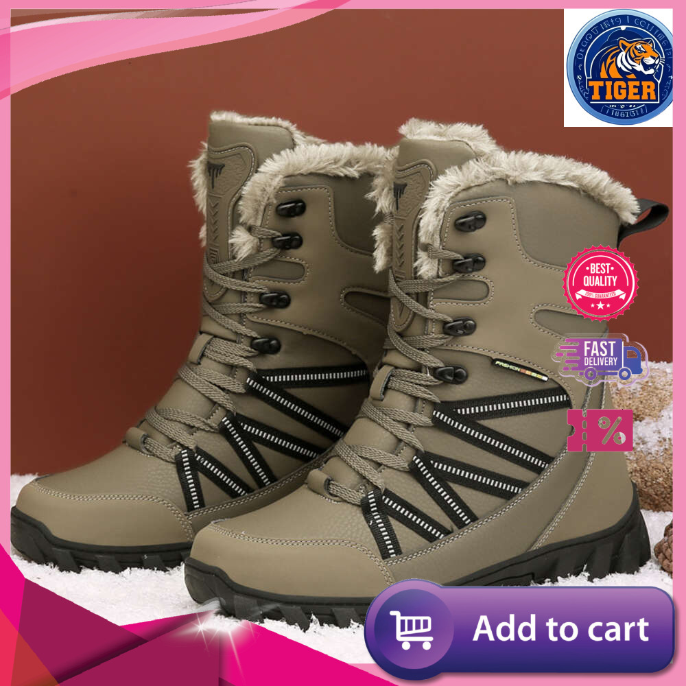 Ddmytiger Winter Men New S High Top Plush Insulation And Thick Snow Boots Outdoor Shoes