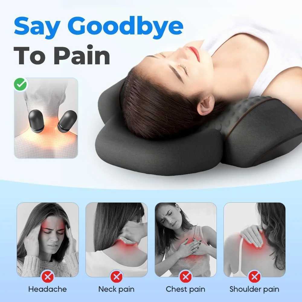 Hot Compress Cervical Pillow Slow Rebound Spine Support Massager Breathable Memory Foam Pillow for Neck Traction Relax Sleep AidW250512