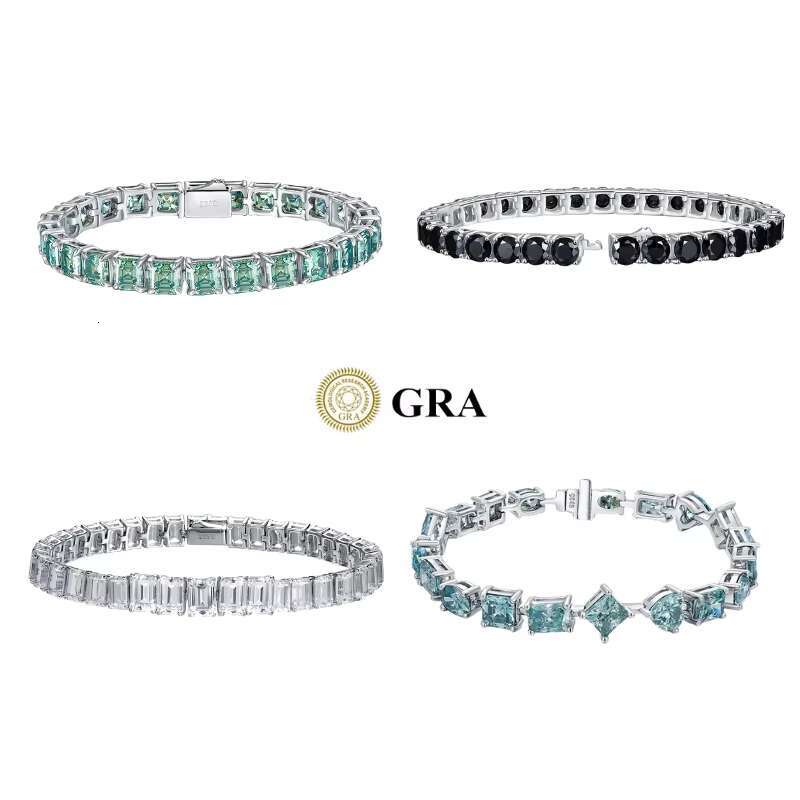 Color Moissanite Tennis Bracelet S925 VVS Gra Certified Moissanite Bangle Diamond Chain Moissanite Jewelry