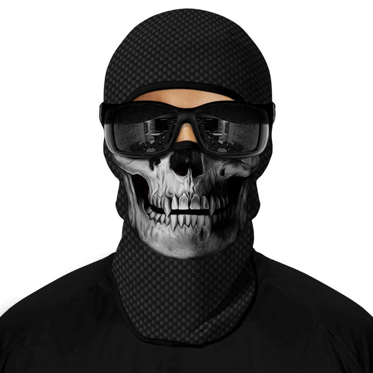 3D Balaclava Black Mask Ghost Headgear Skull Beanies Hat Winter Full Face Mask Motorcycle War Game Airsoft Military Tactical CapW250512
