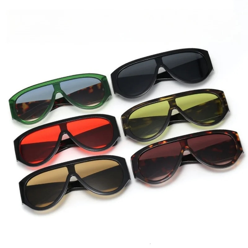 2025 Retro Green Oval Oversized Sunglasses Fashion Pilot Sun Glasses Trendy Shades UV400 Eyewear 250509