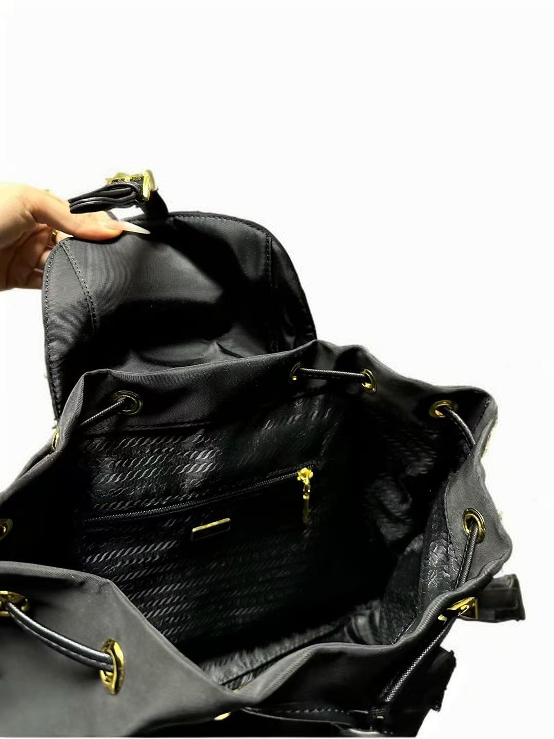New backpack made of recycled nylon, used backpack with parachute drawstring, waterproof and versatile casual backpack