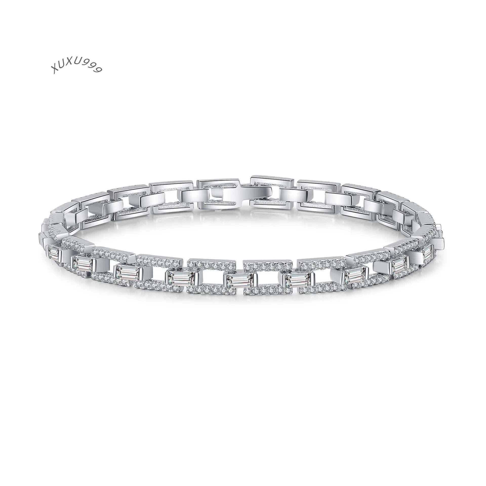 Luxury Fully Moissanite Stones Bracelet for Women Elegant Moissanite Bangle