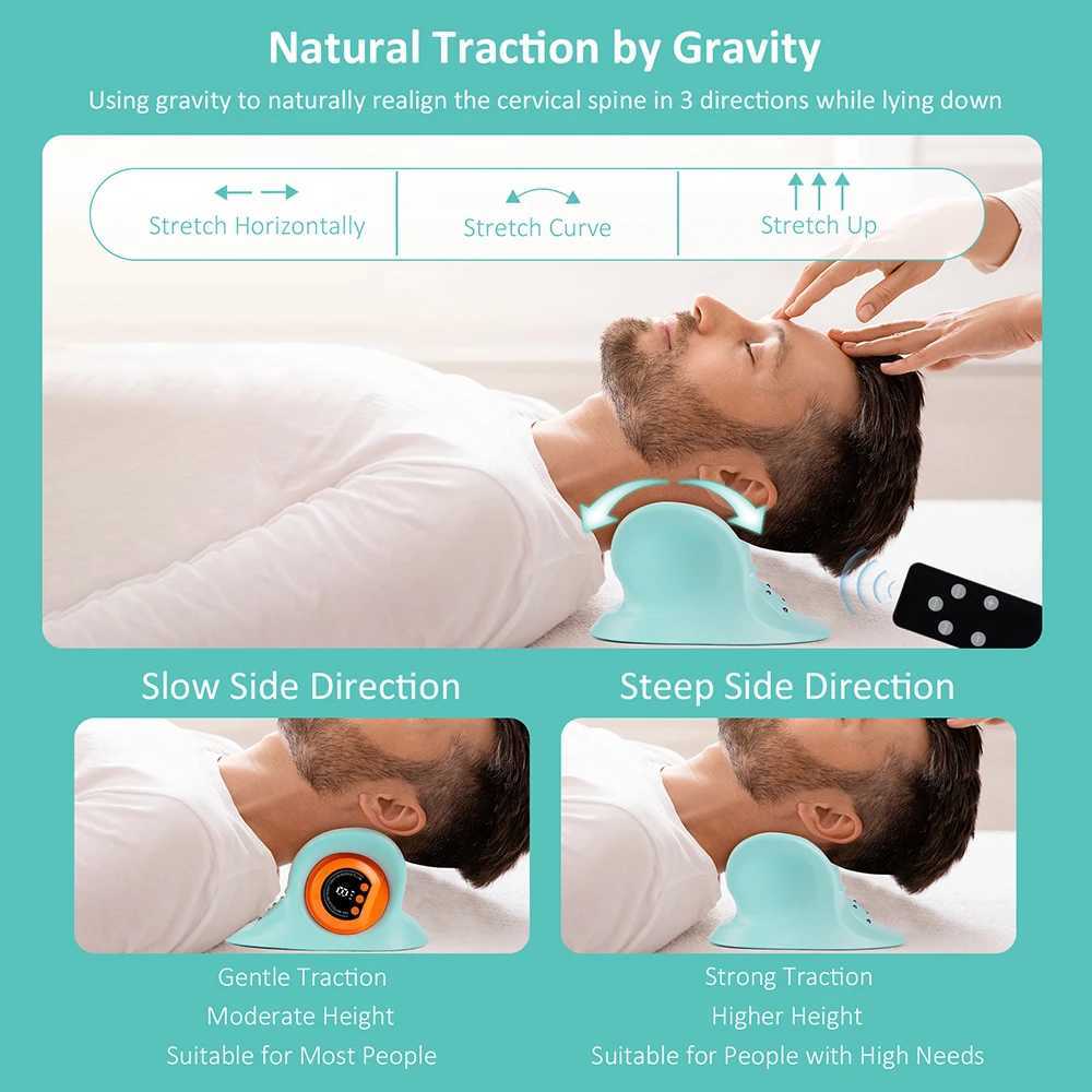 Electric Neck Cervical Massager Head Pillow Neck Traction Vibration Kneading Massage Pillow Ergonomic Neck Support StretcherW250512
