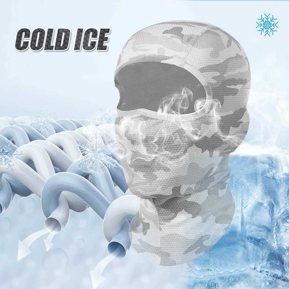 Camo Balaclava Ice Cool Face Scarf UV Protection Breathable Full Face Mask for Hiking Running Camping Outdoor Sports HeadgearW250512