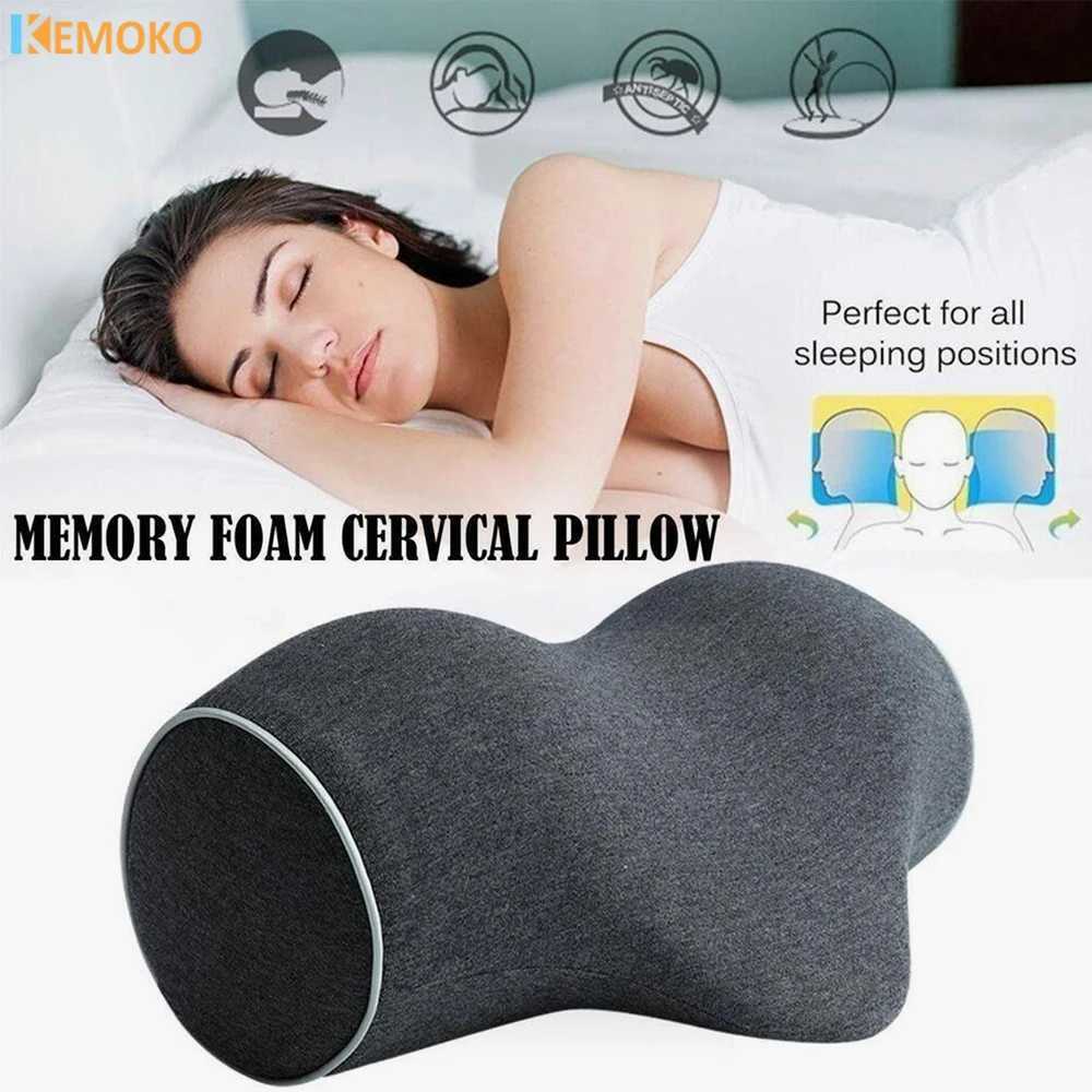 Neck Pillow Slow Rebound Memory Cotton Pillow Shaped Relaxing Cervical Partition Memory Neck Pain Relief Sleeping PillowW250512