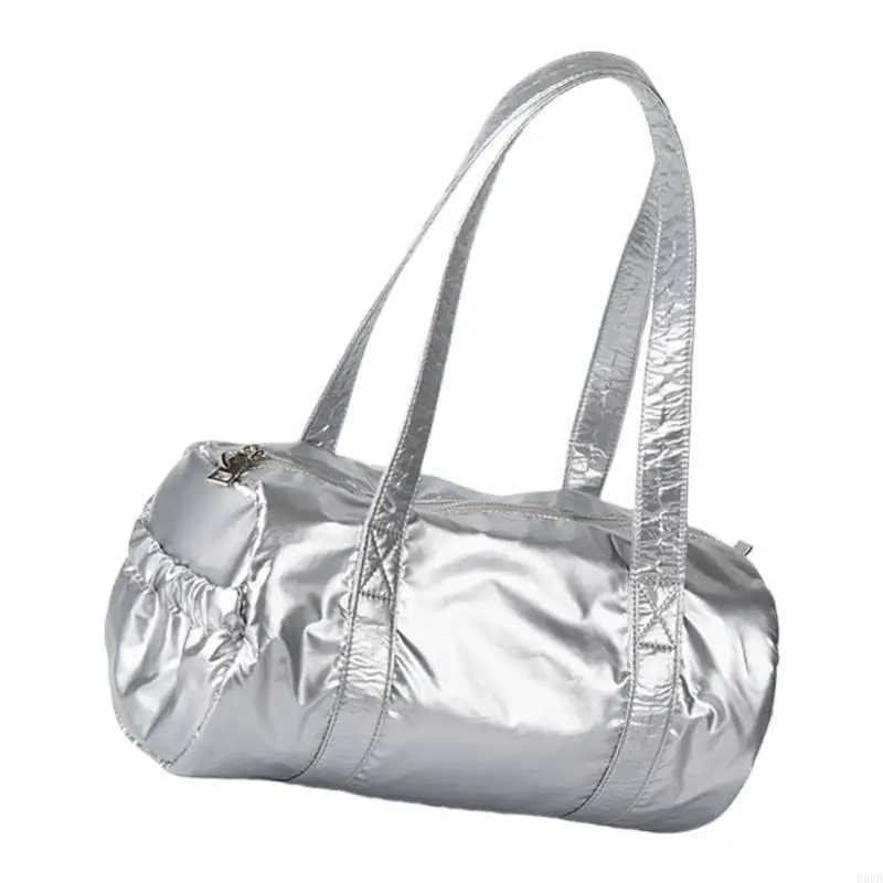 Fashion Nylon Cylinder Handbag Multipurpose Commuters Student Shoulder Bag with Zippers Casual Underarm Purse for LadiesW250512